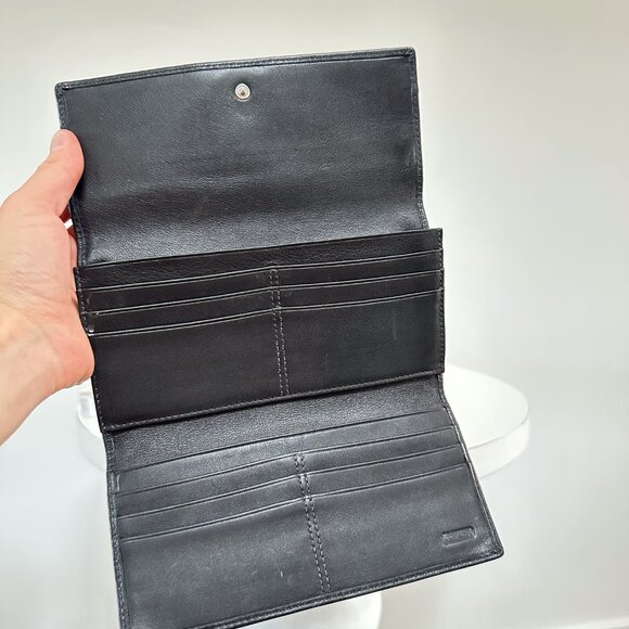 Vintage Coach Soho Trifold Soft Black Leather Wallet - Picture 3 of 5
